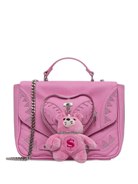Sprayground heart-motif studded cross body bag