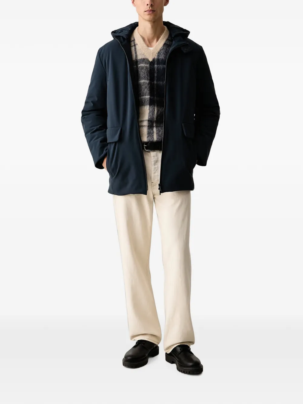 Trussardi Jack met capuchon Blauw