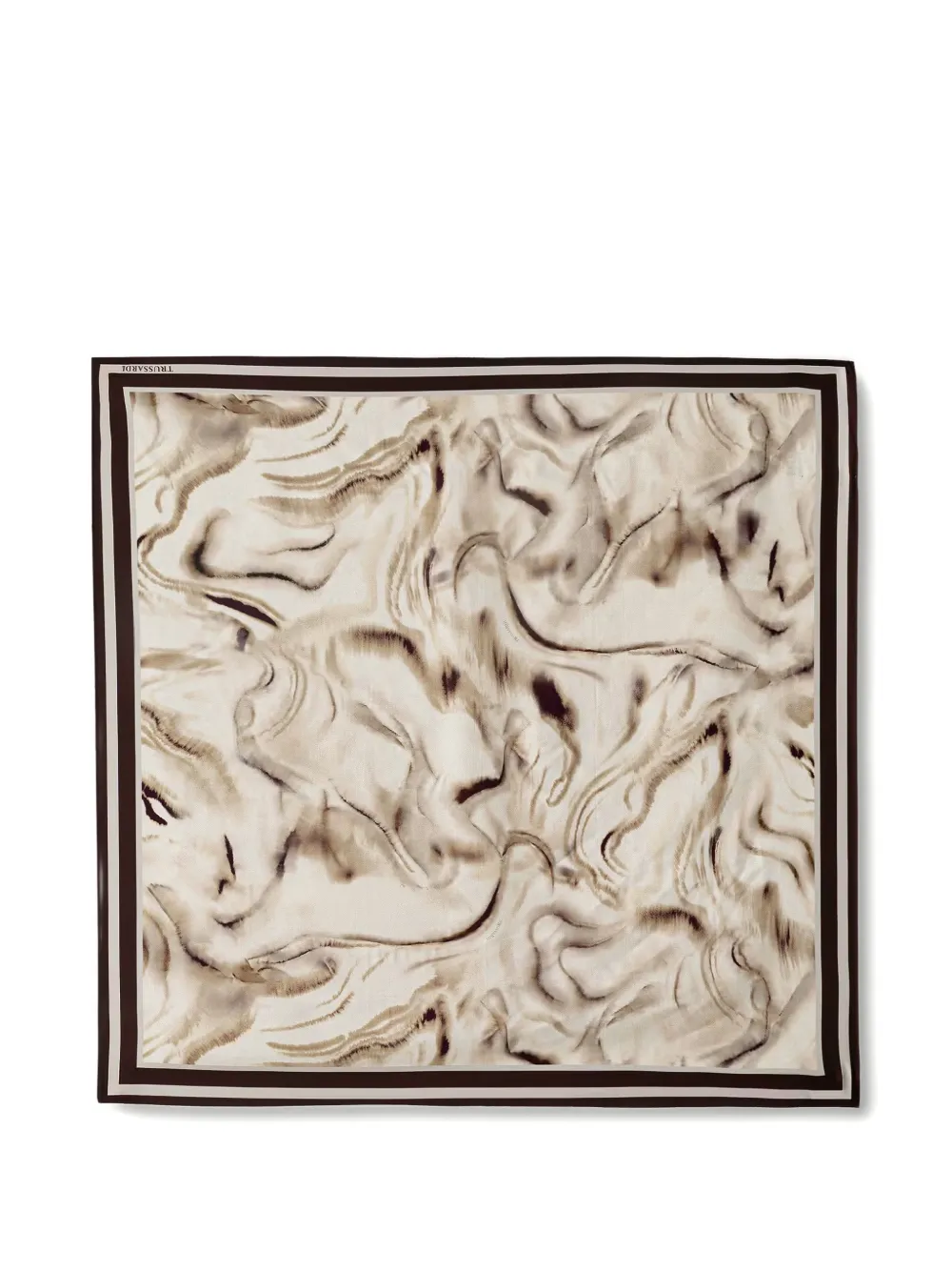 Trussardi marble-print bordered scarf - Nude