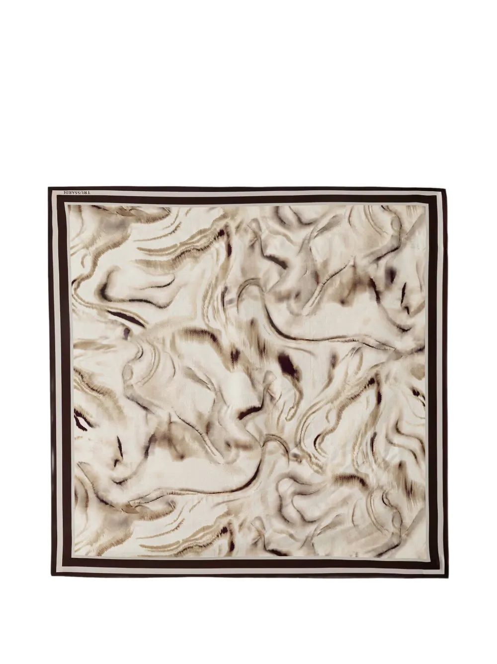 Trussardi Sjaal met marmerprint en afwerking Beige