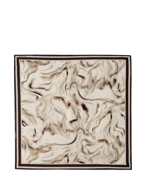 Trussardi marble-print bordered scarf