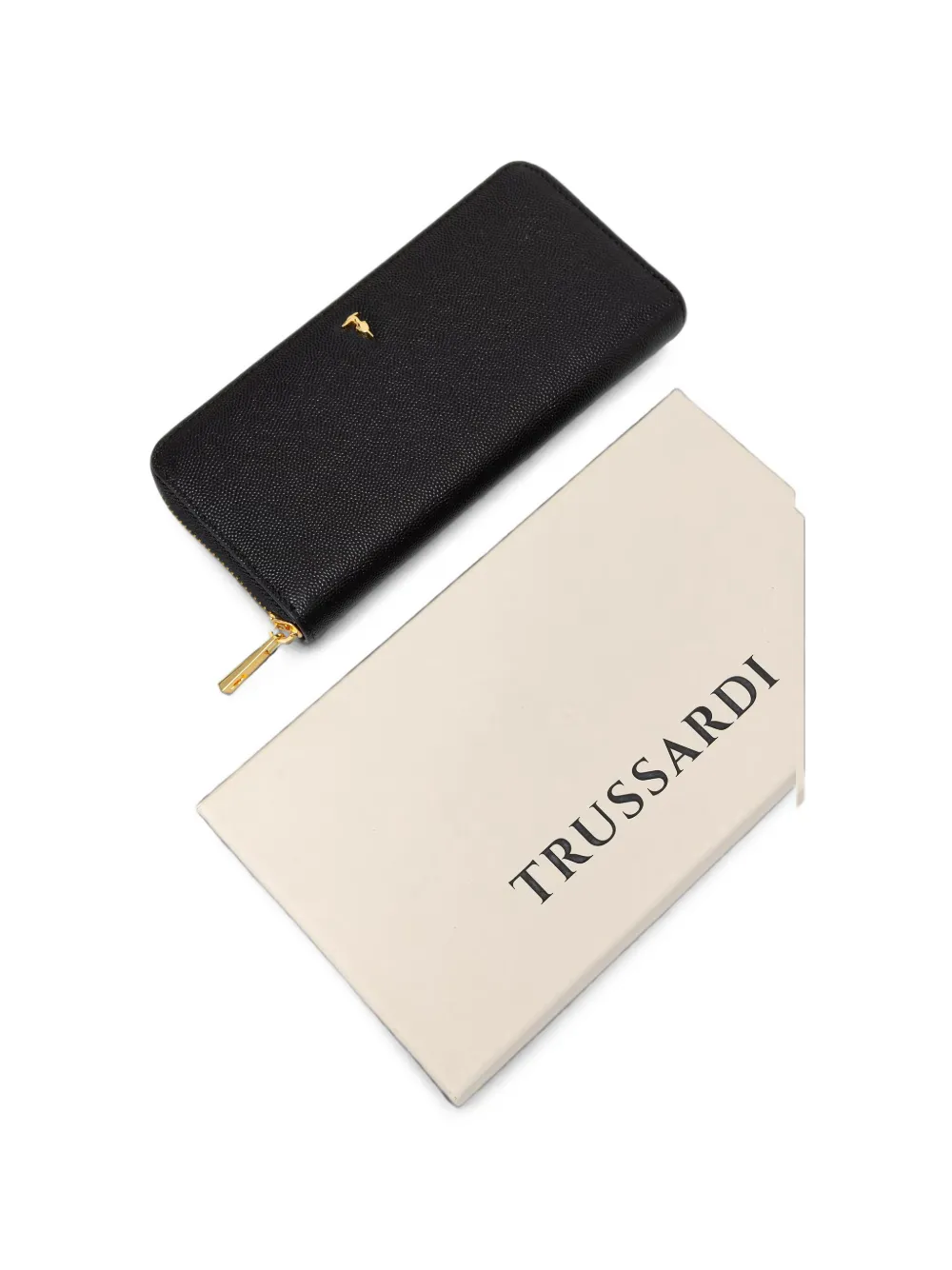 Trussardi Cameo portemonnee met korreleffect en logo-plakkaat Zwart