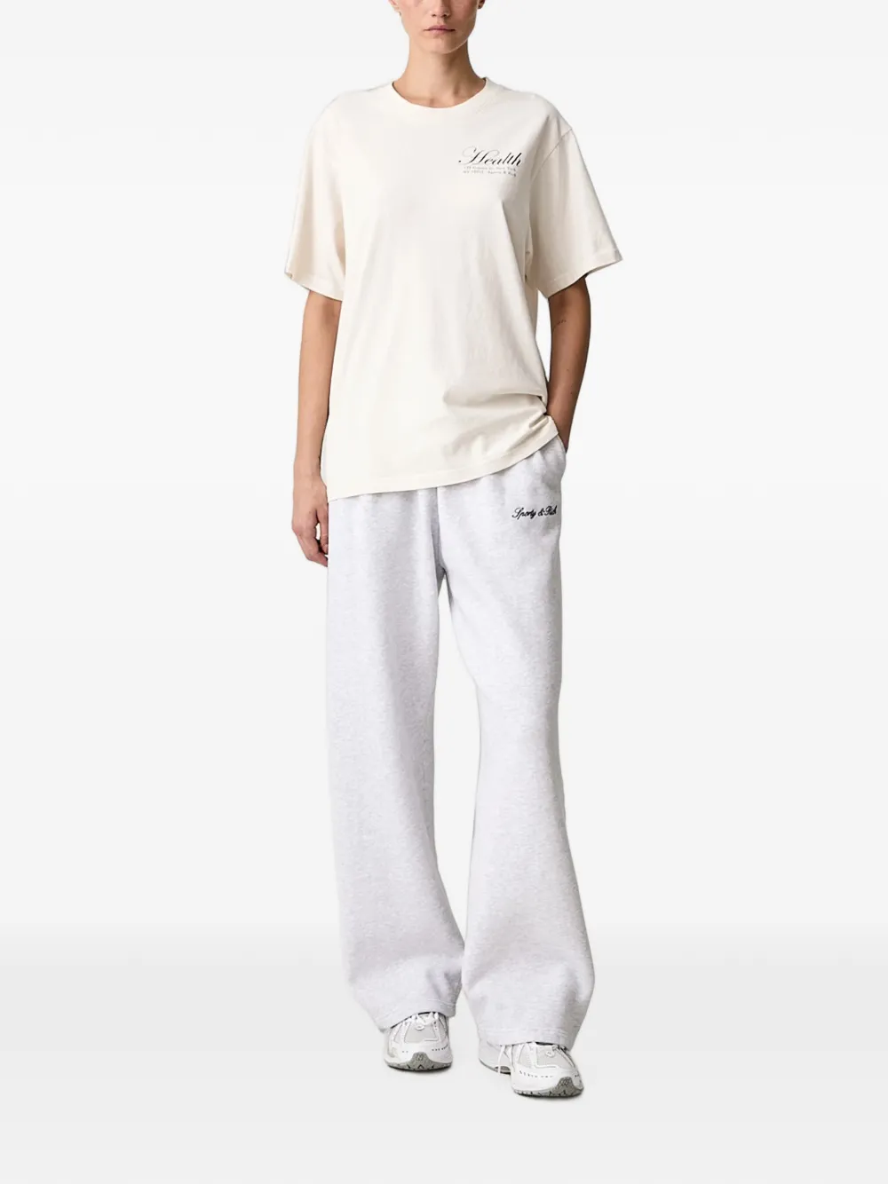 Sporty & Rich NY T-shirt met logo-print Wit