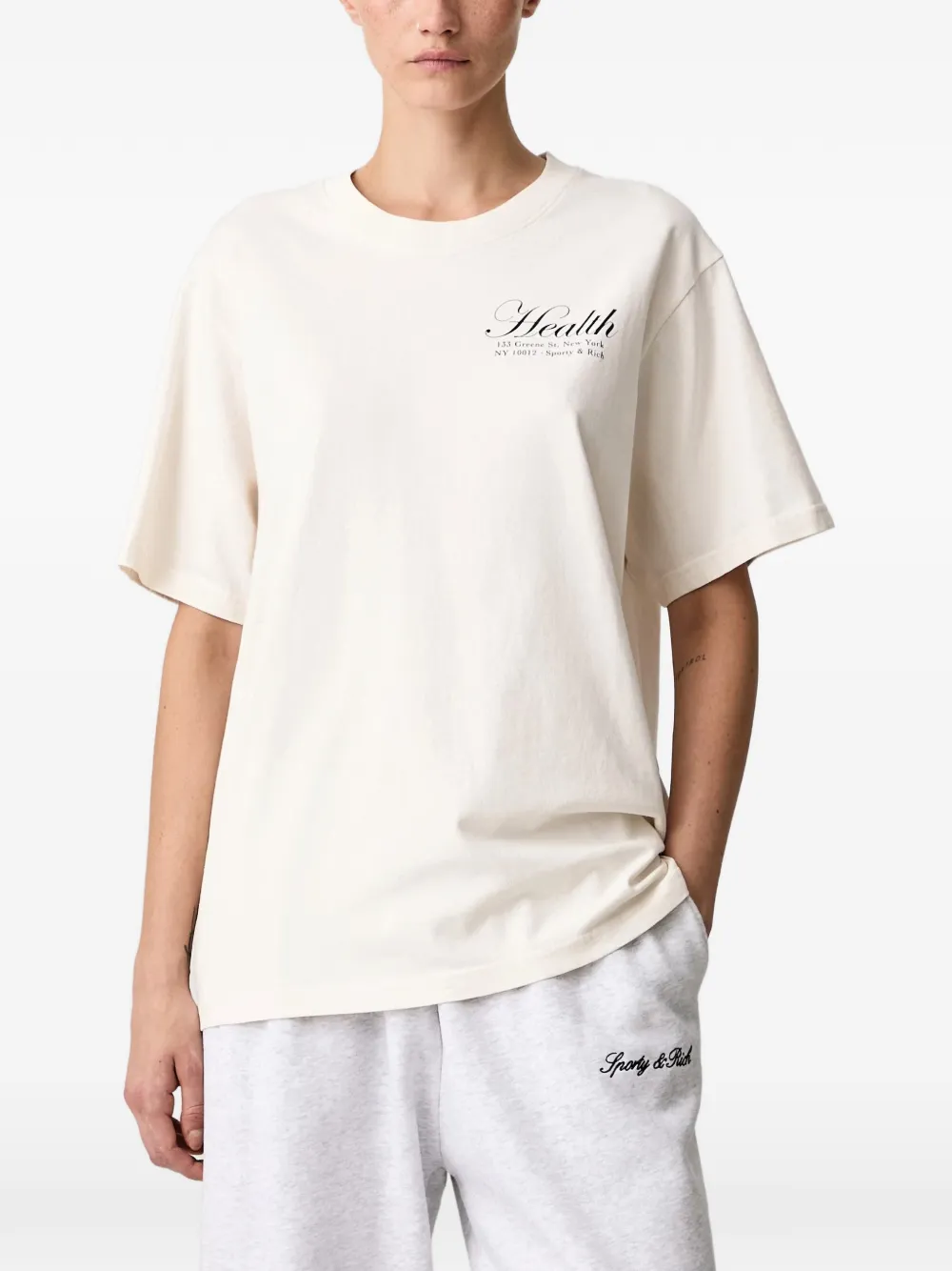 Sporty & Rich NY logo-print T-shirt