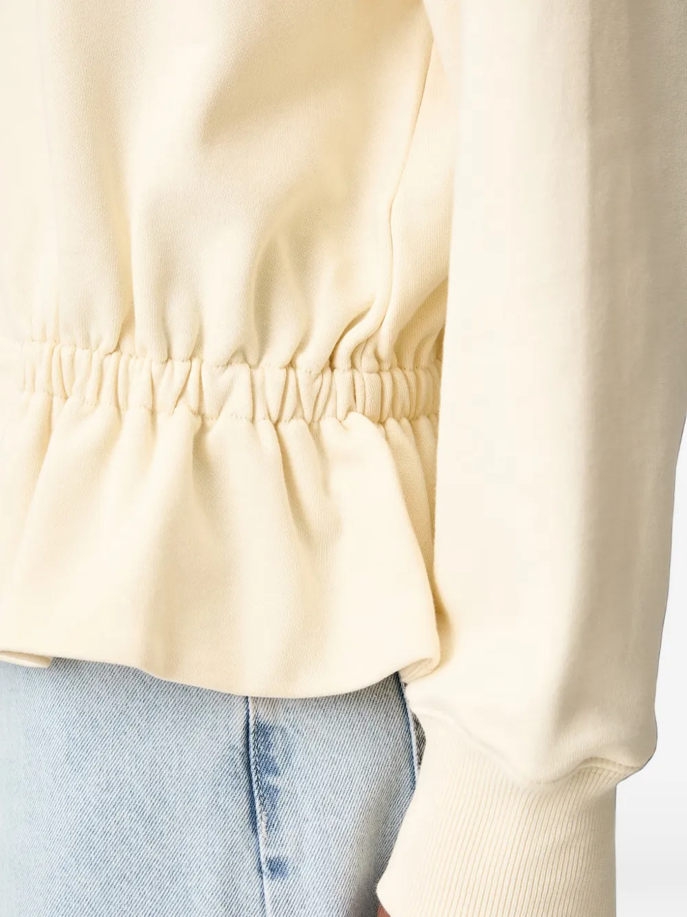 Stine Goya Hoodie met trekkoord en ruches Geel