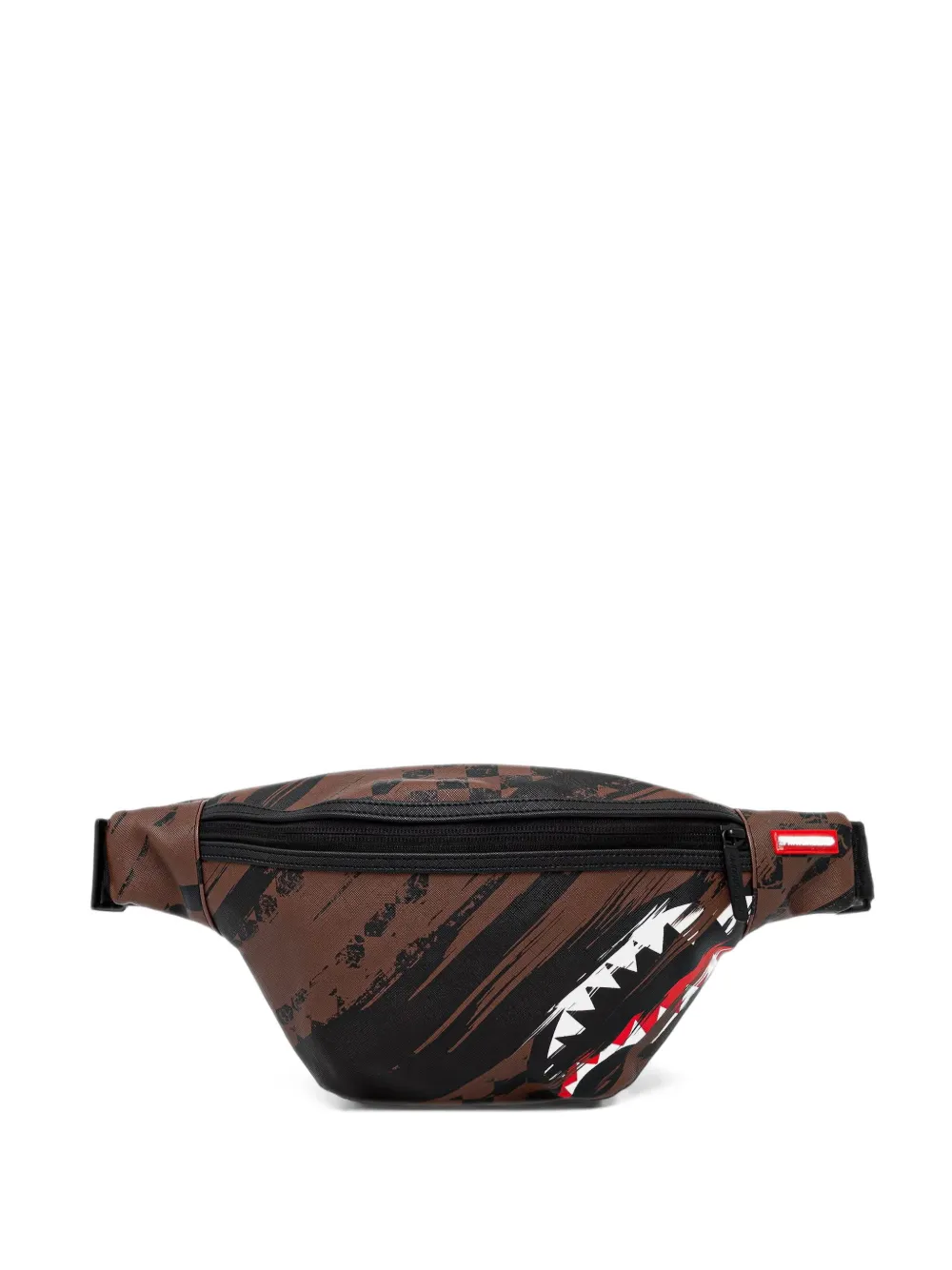 Sprayground Shark Mouth checkered belt bag - Marrone