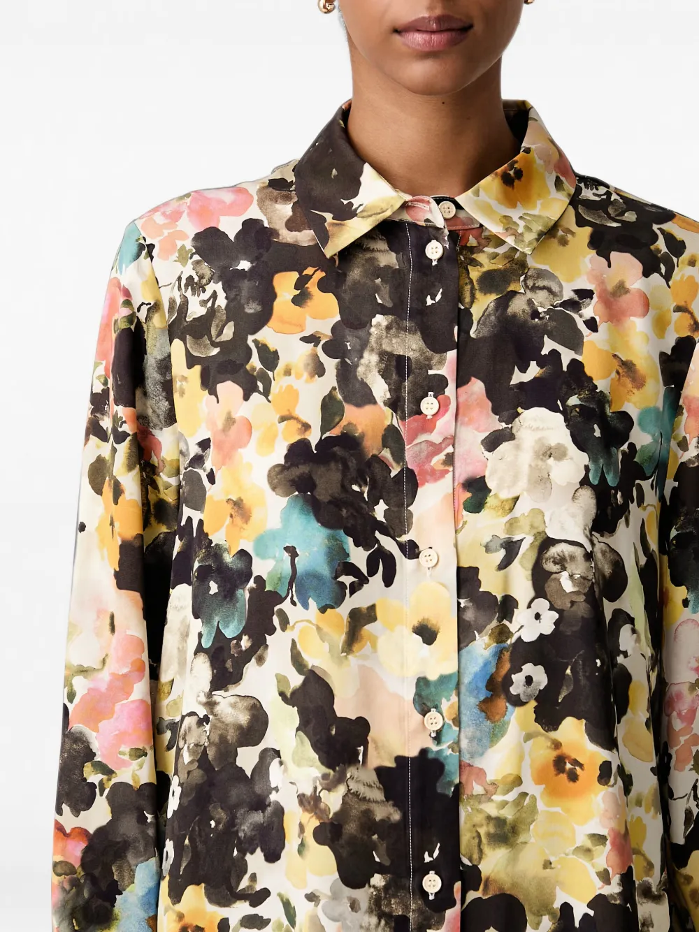 Stine Goya Overhemd met bloemenprint Beige