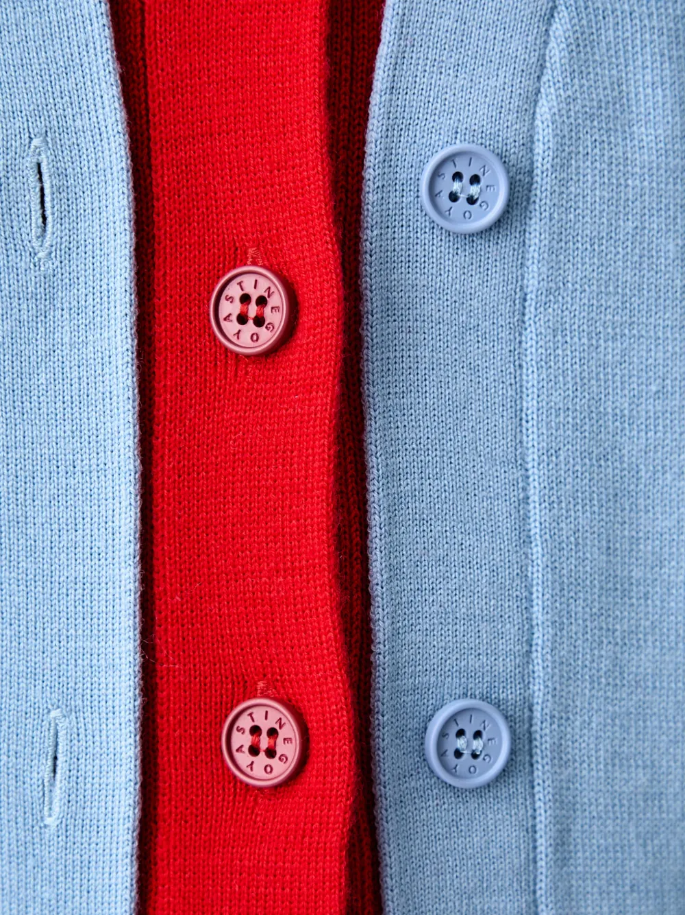 Stine Goya Button-up vest met V-hals Blauw