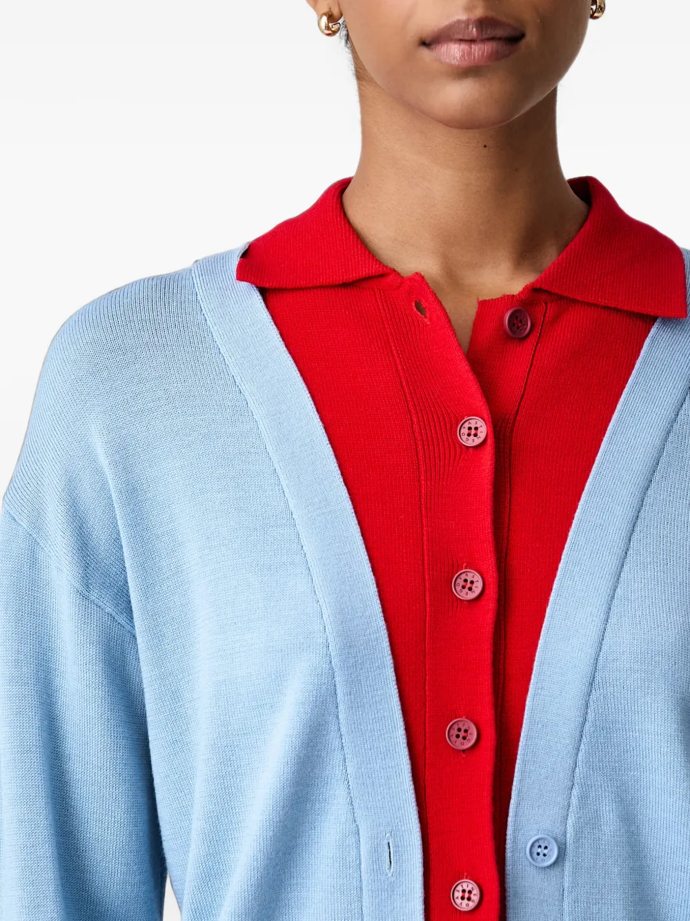 Stine Goya Button-up vest met V-hals Blauw