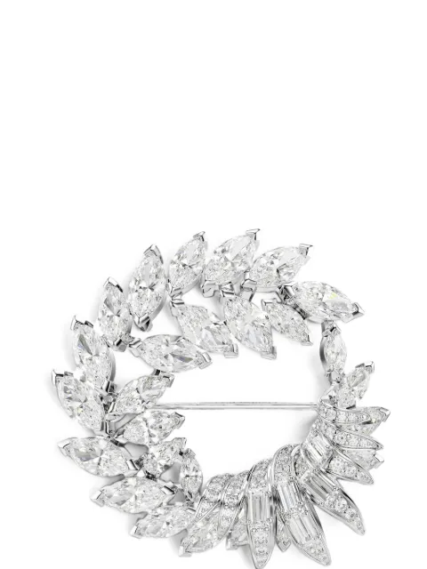 Swarovski Mesmera crystal-embellished wreath brooch