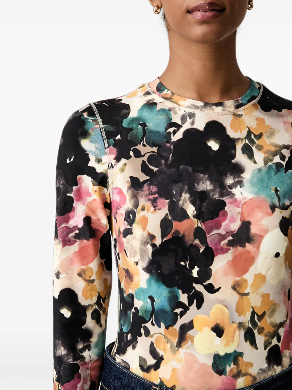 Stine Goya T-shirt met bloemenprint Beige