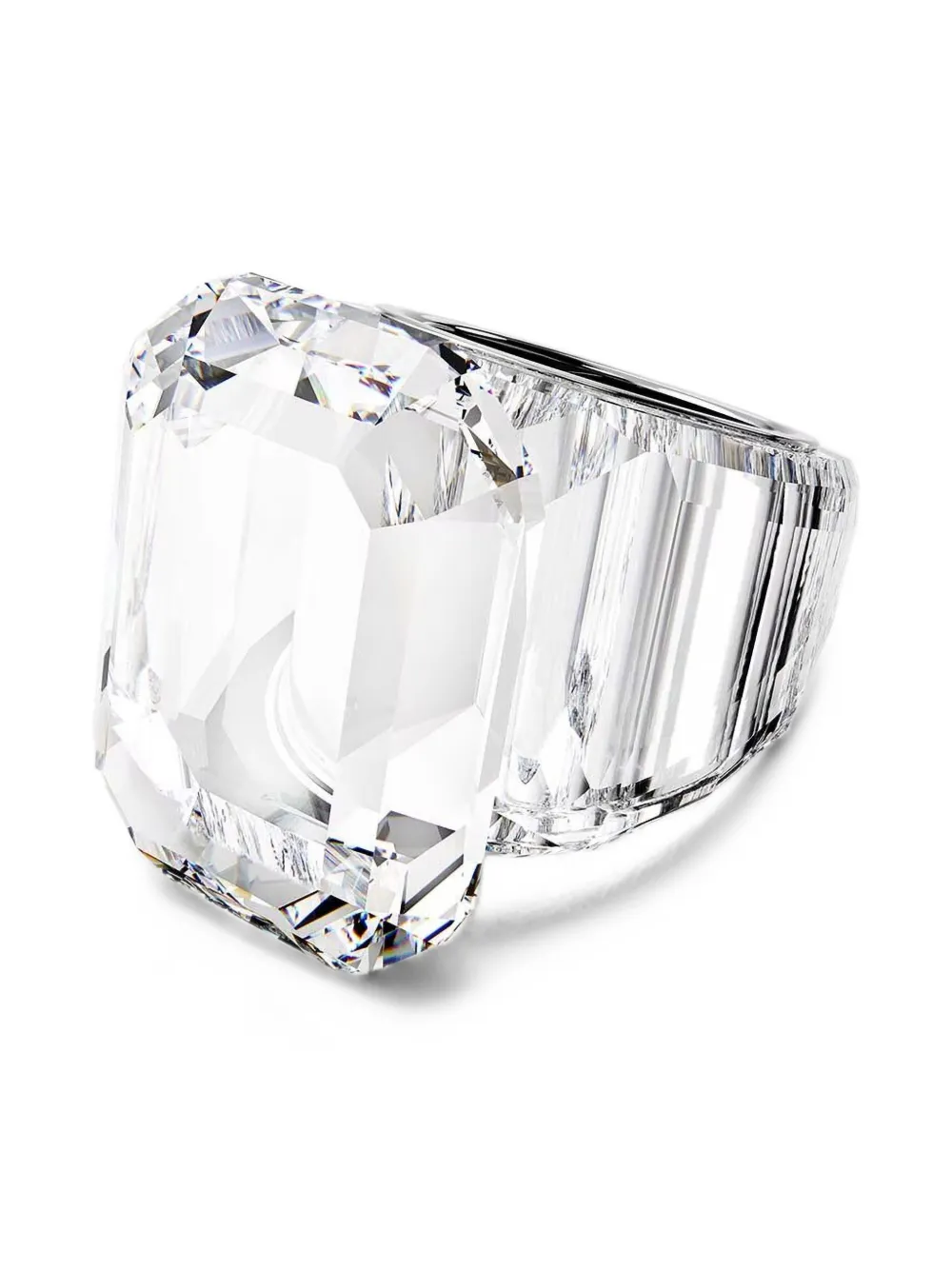 Swarovski Lucent emerald-cut crystal ring - Silber