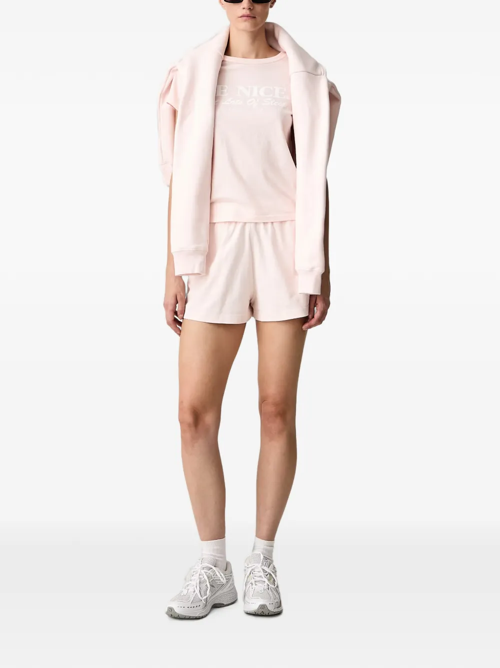 Sporty & Rich Be Nice T-shirt met tekst Roze