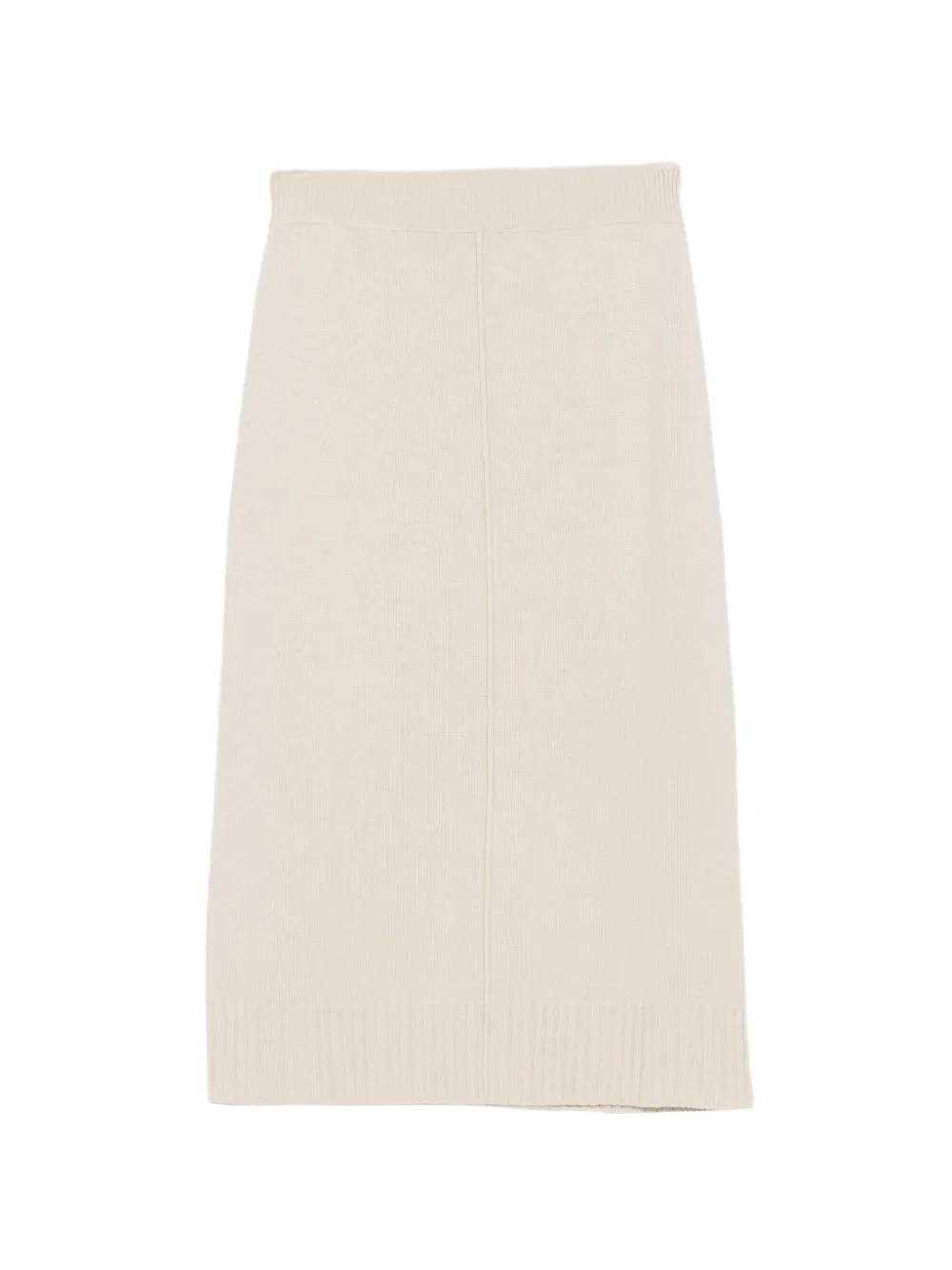Lorena Antoniazzi ribbed-trim knitted midi skirt Beige