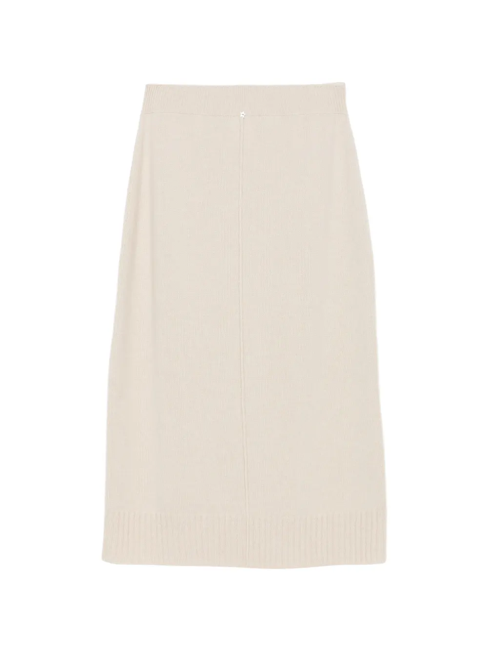 Lorena Antoniazzi ribbed-trim knitted midi skirt Beige