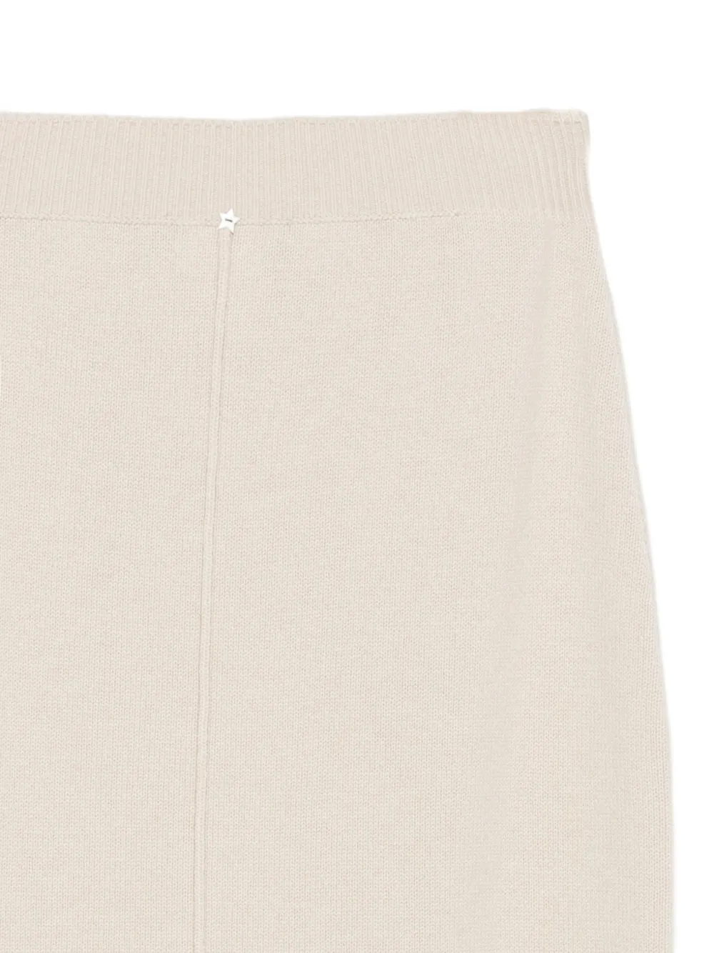 Lorena Antoniazzi ribbed-trim knitted midi skirt Beige