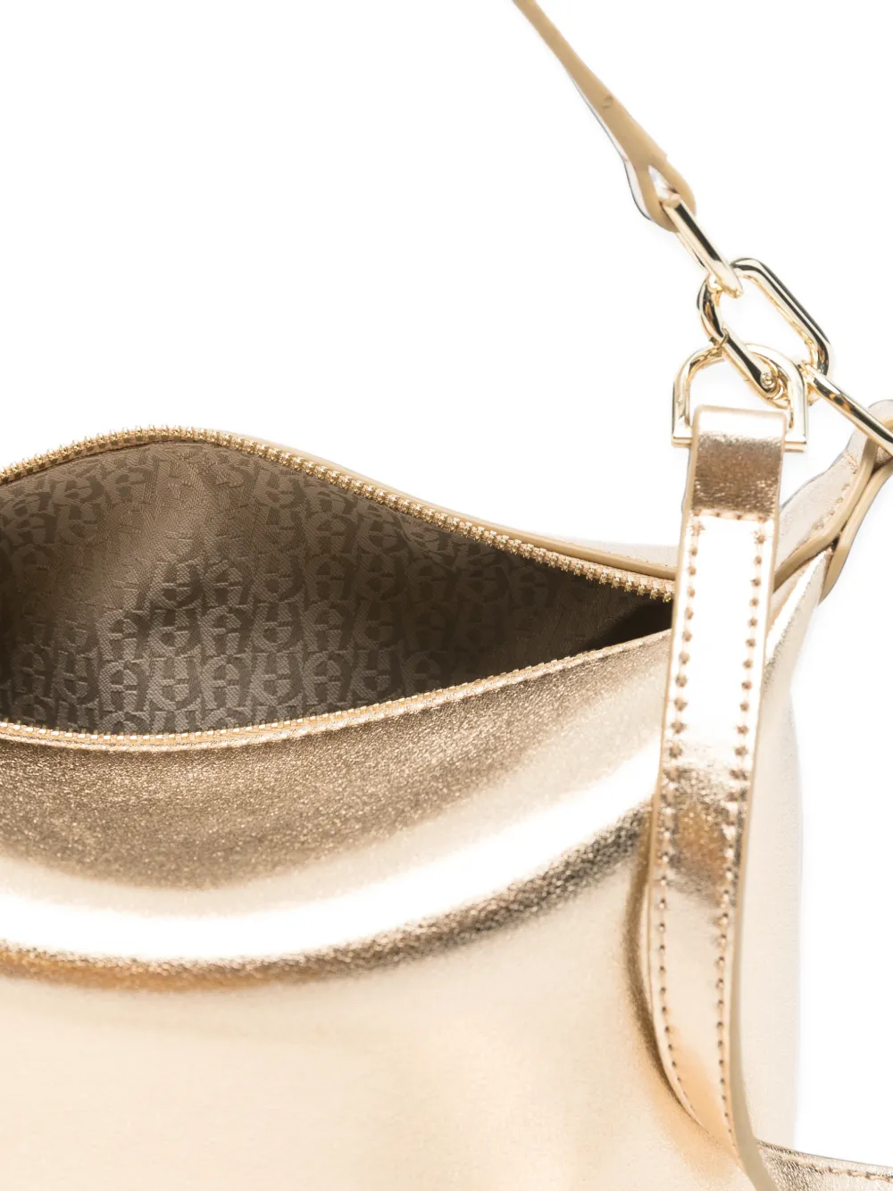 AIGNER Fashion metallic shopper met logo-plakkaat Goud