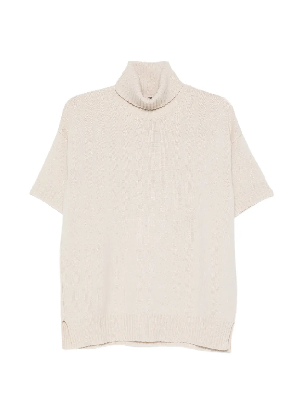 Lorena Antoniazzi roll-neck short-sleeve sweater Beige