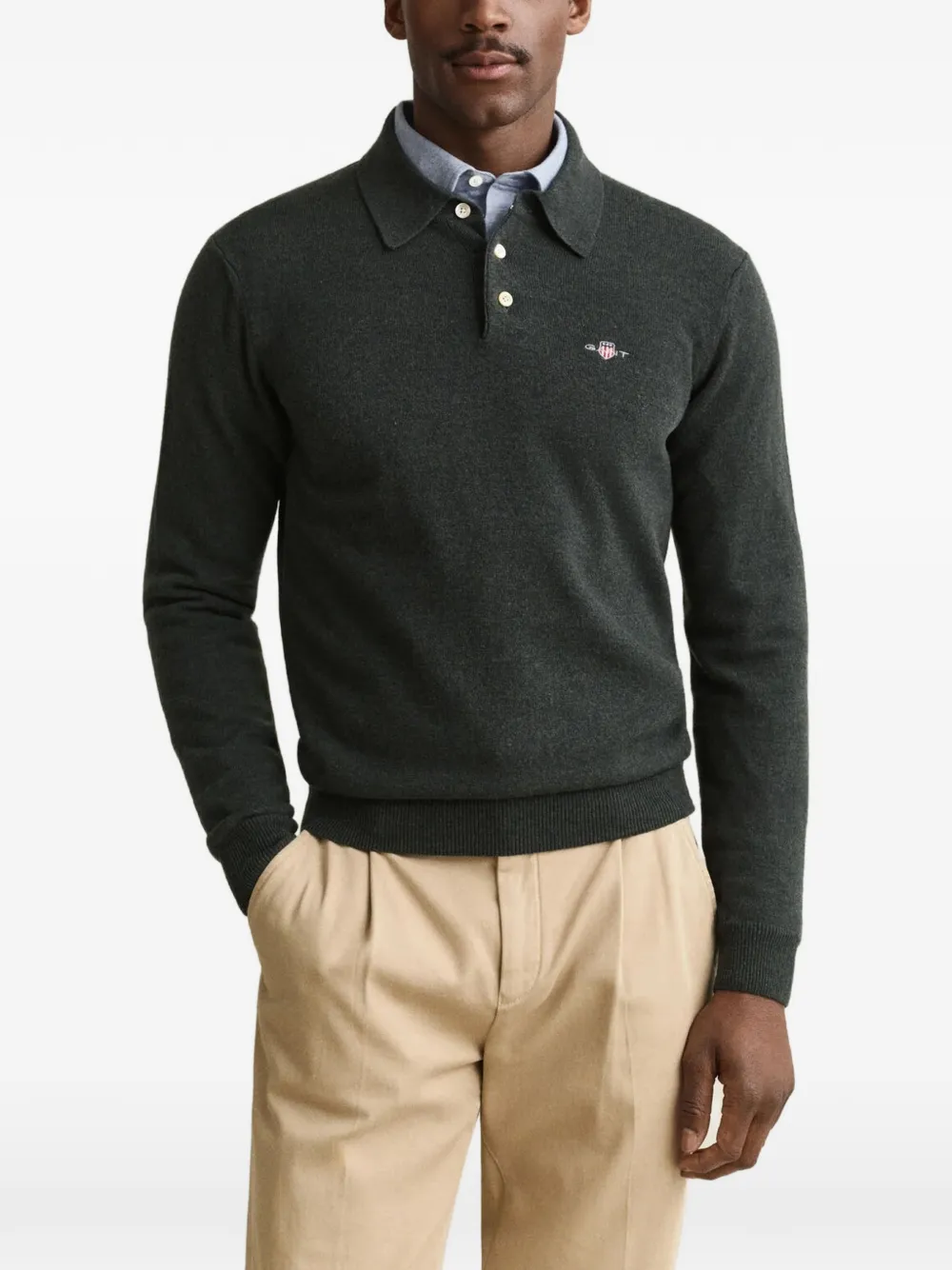 Gant long-sleeve polo shirt Grijs