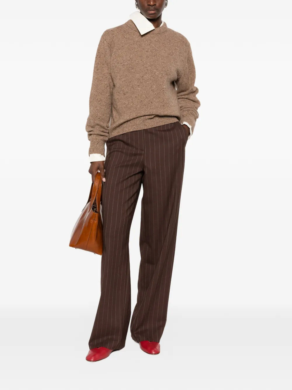 Lardini Broek met wijde pijpen Bruin