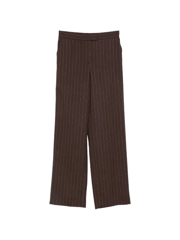 Lardini Pinstripe Wide-leg Trousers in Brown