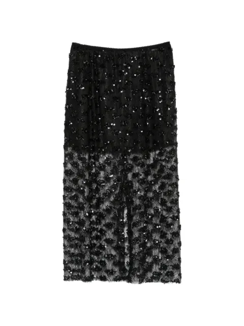 DIXIE sequin-embellished lace midi skirt