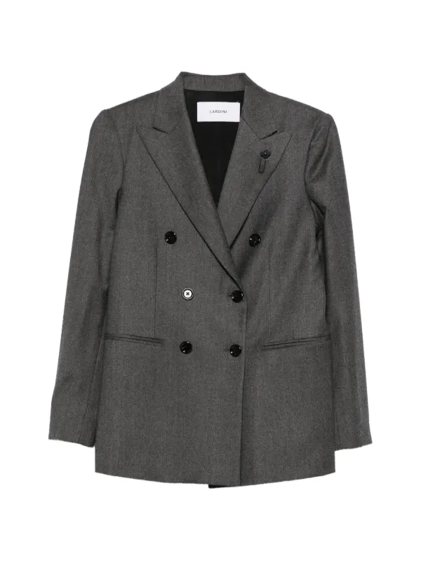 Lardini Double-breasted Peak-lapels Jacket in Grey
