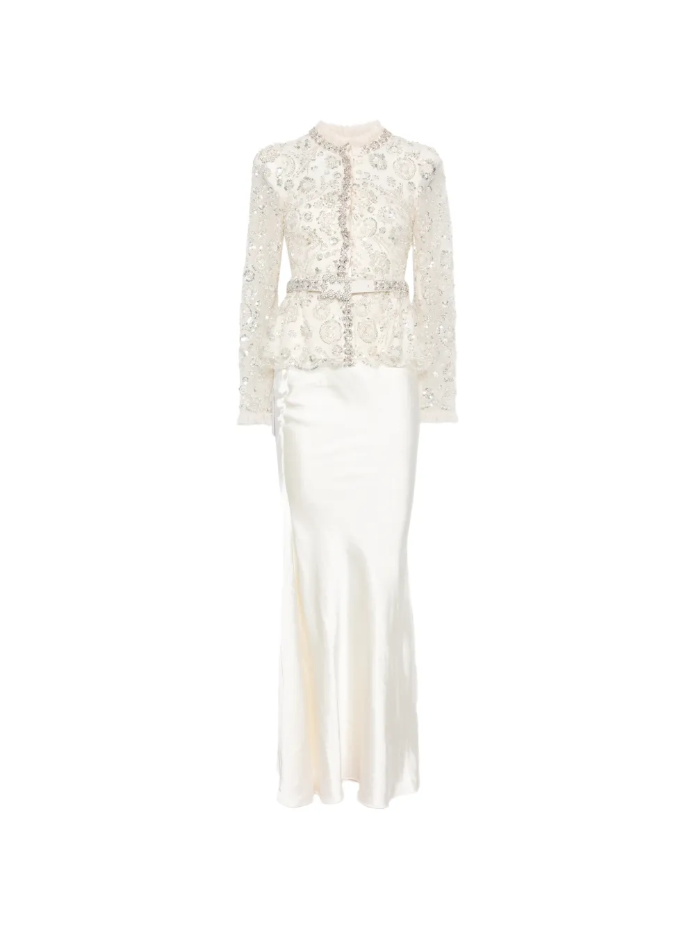 Self-Portrait sequin-embellished peplum maxi dress