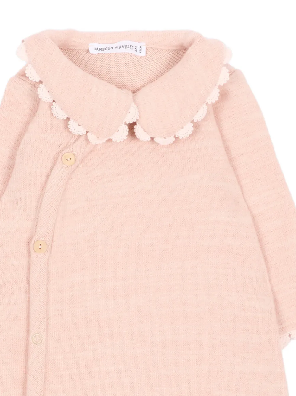 Bamboom Gebreide pyjama met gehaakte afwerking Roze