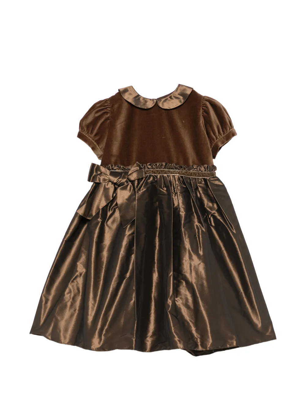 Mariella Ferrari velvet-bodice bow-detail dress - Marrone