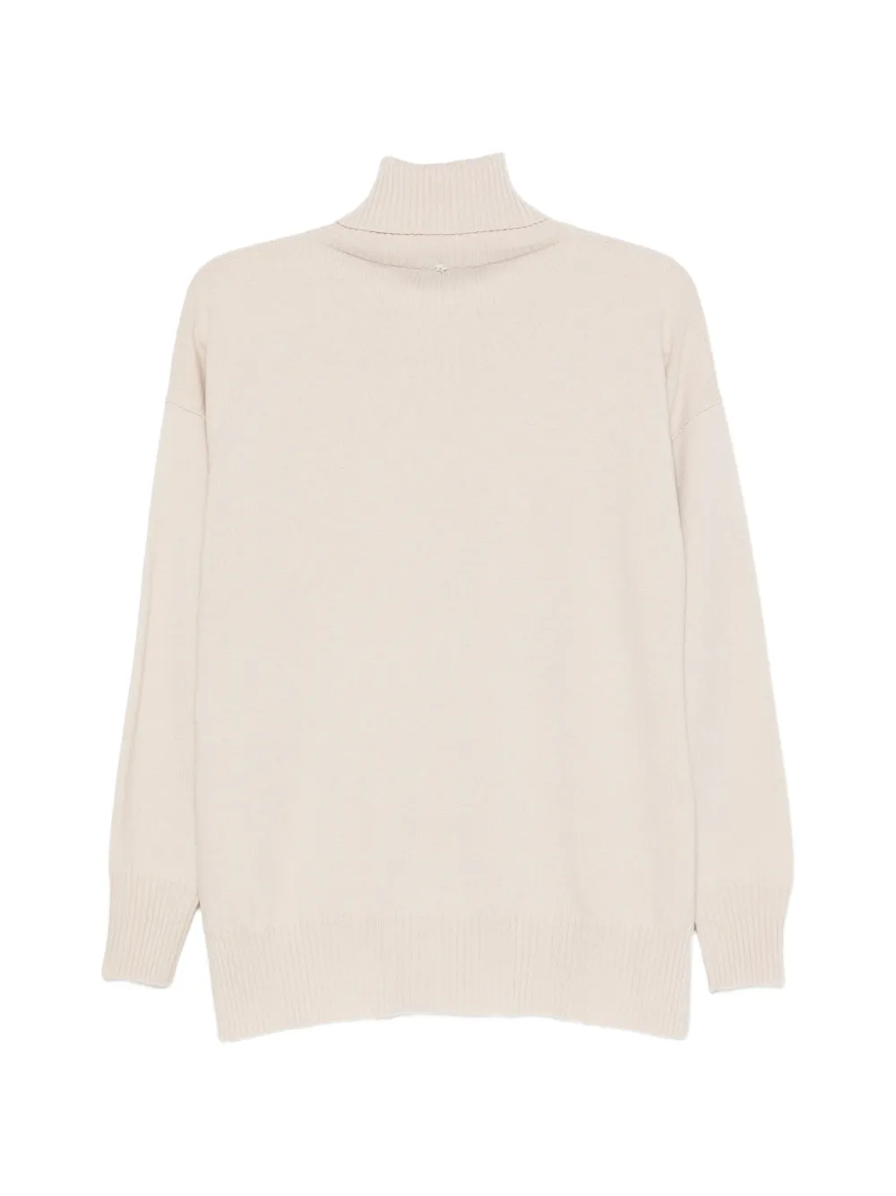 Lorena Antoniazzi roll-neck side-slit sweater Beige