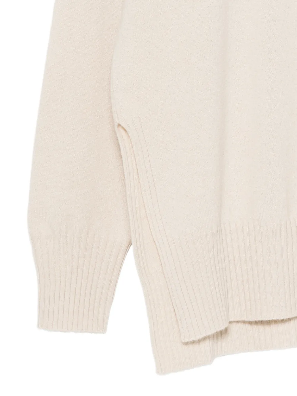 Lorena Antoniazzi roll-neck side-slit sweater Beige