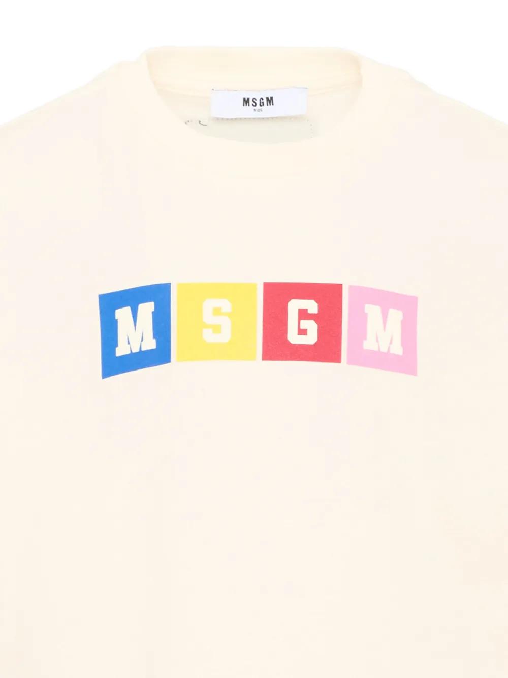 MSGM Kids Katoenen T-shirt met logoprint Wit