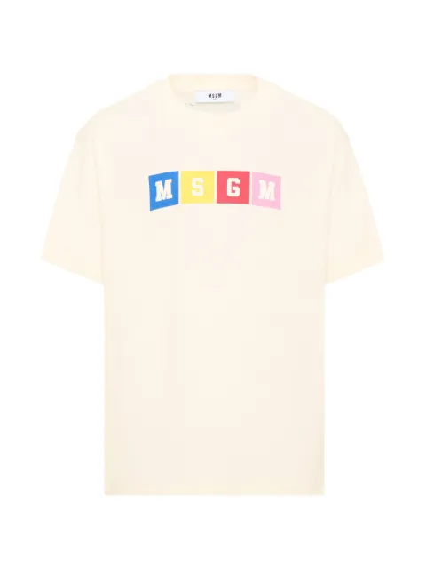 MSGM Kids camiseta de algodón con logo estampado