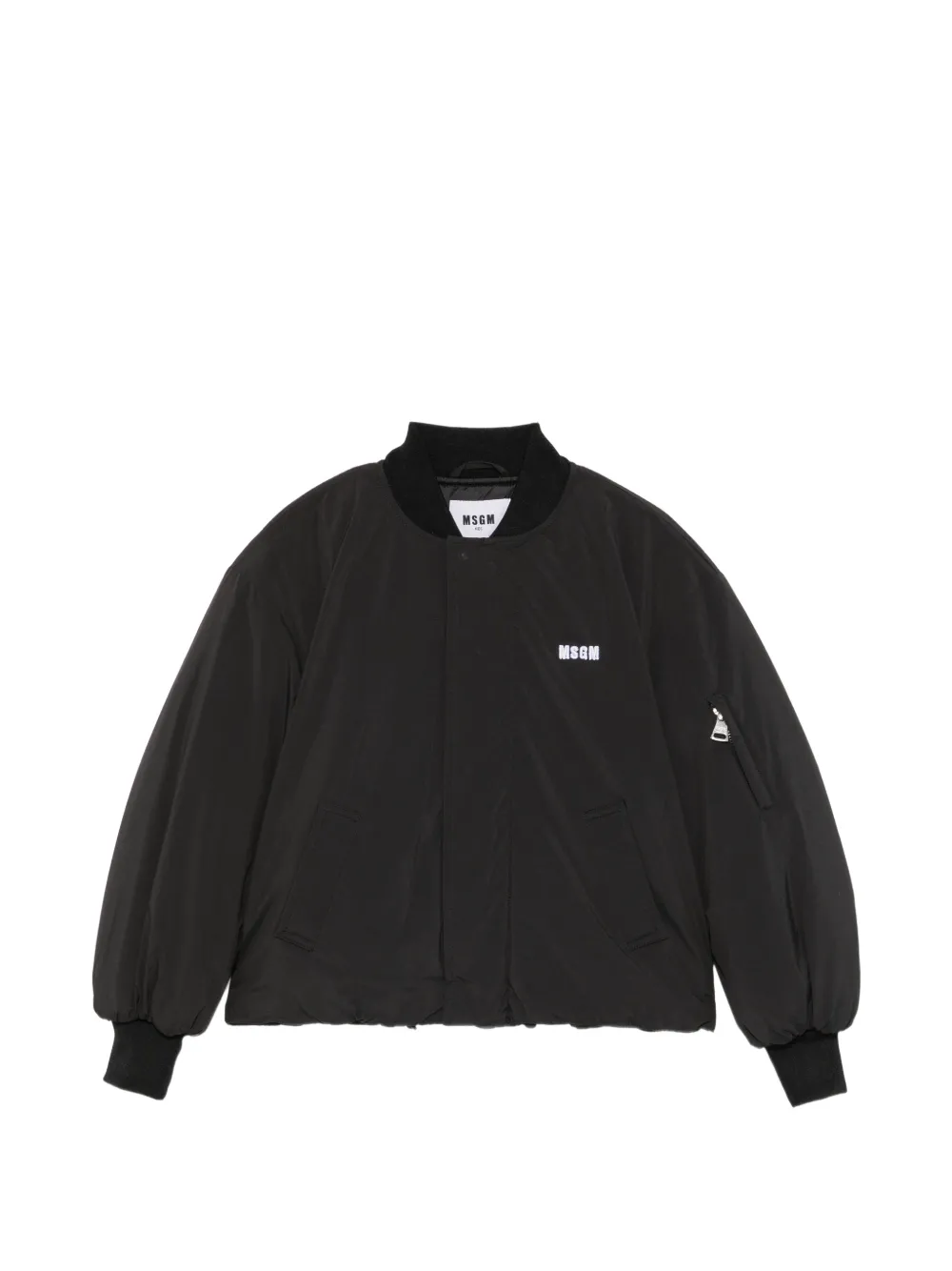 MSGM Kids logo-print bomber jacket - Nero