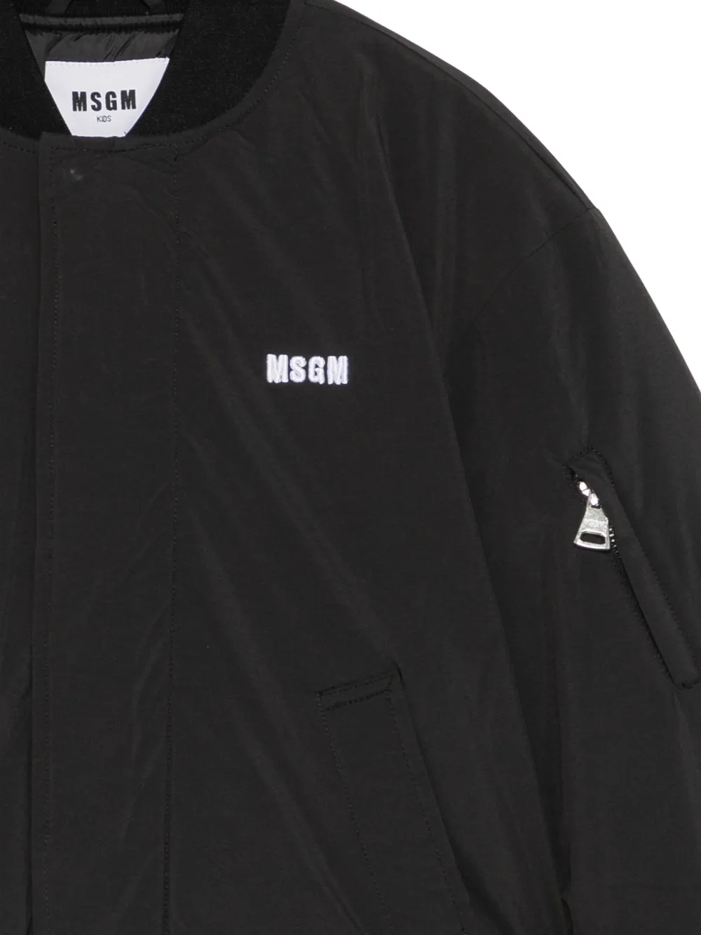 MSGM Kids Bomberjack met logoprint Zwart