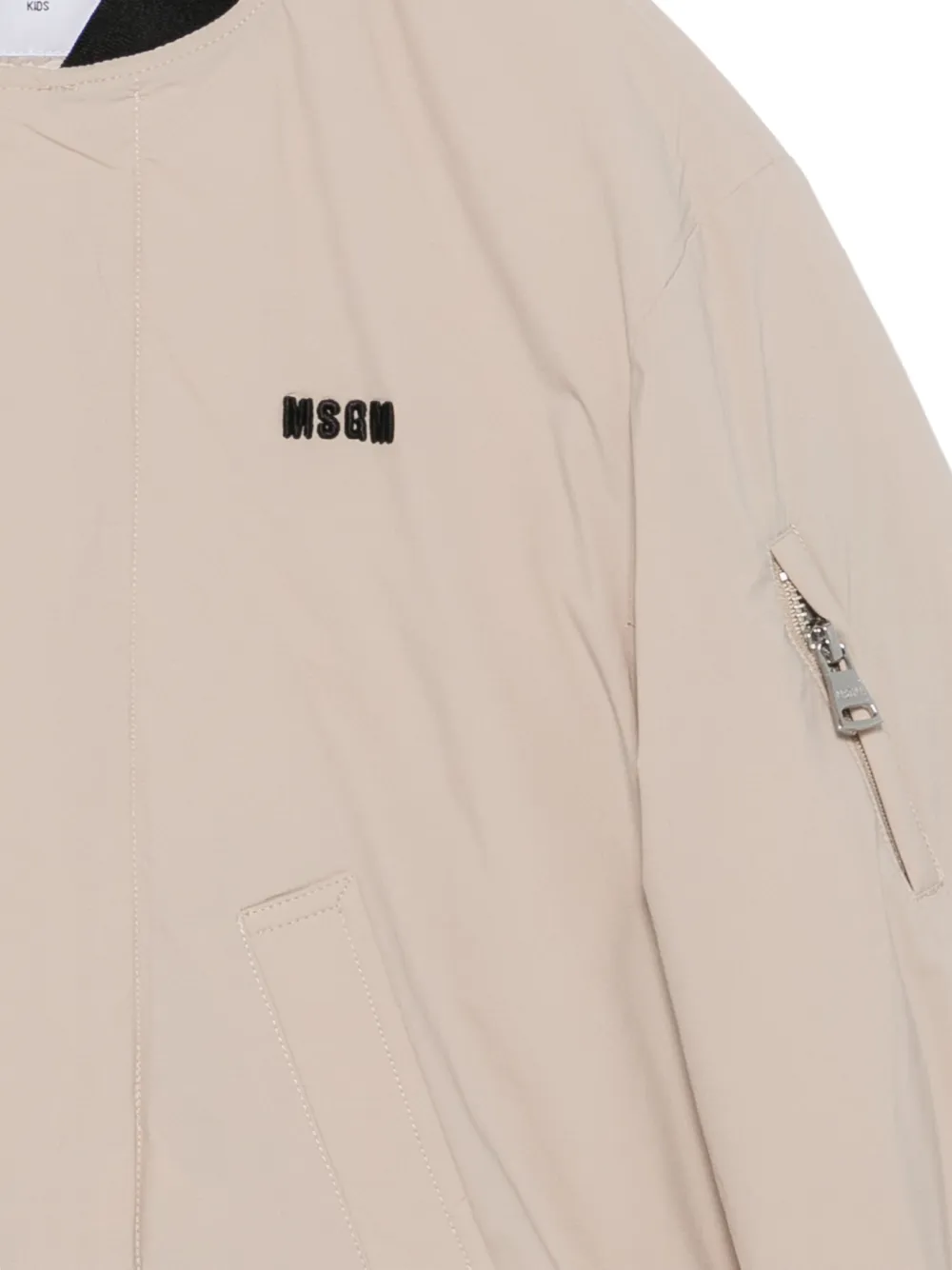 MSGM Kids Bomberjack met geborduurd logo Beige