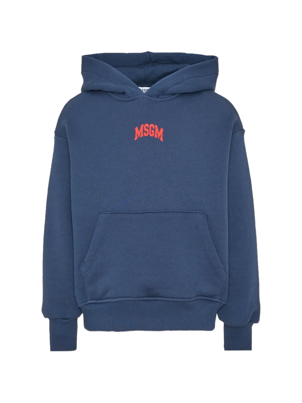 MSGM Kids logo-print hoodie - Blu