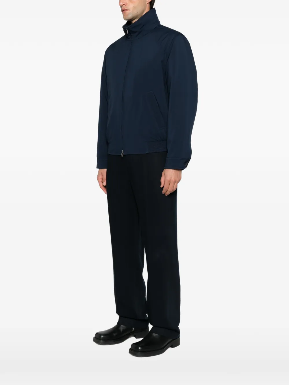 Brioni Bomberjack met rits Blauw