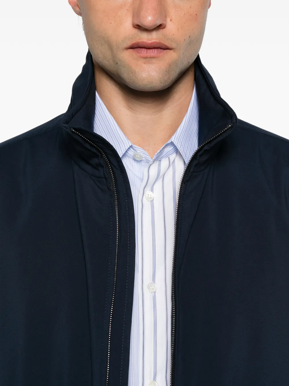 Brioni Bomberjack met rits Blauw