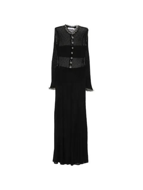 Self-Portrait embellished open-knit maxi dress
