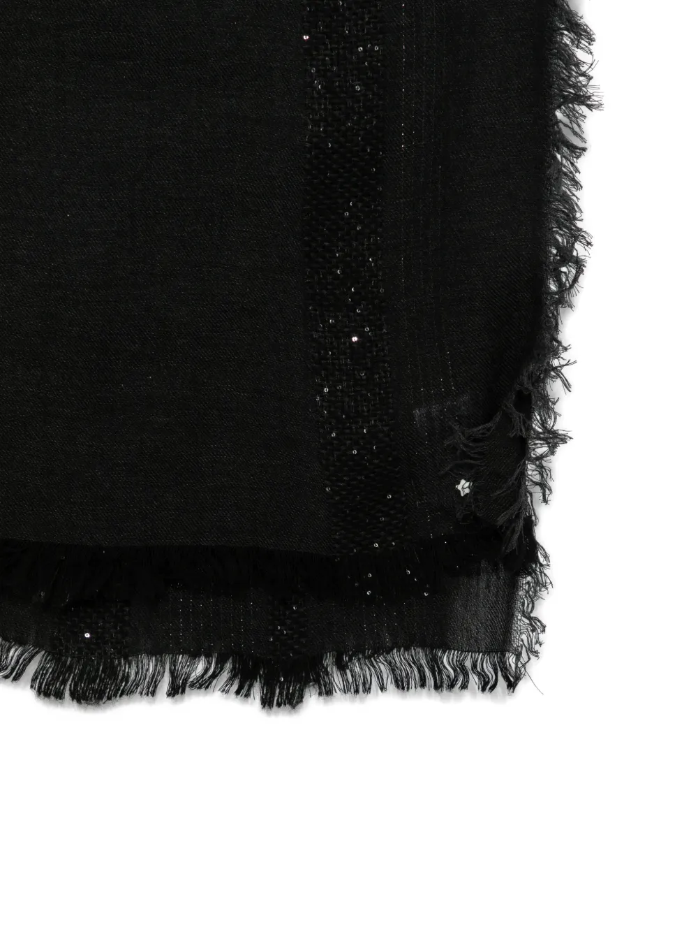 Lorena Antoniazzi sequin-embellished frayed scarf Zwart