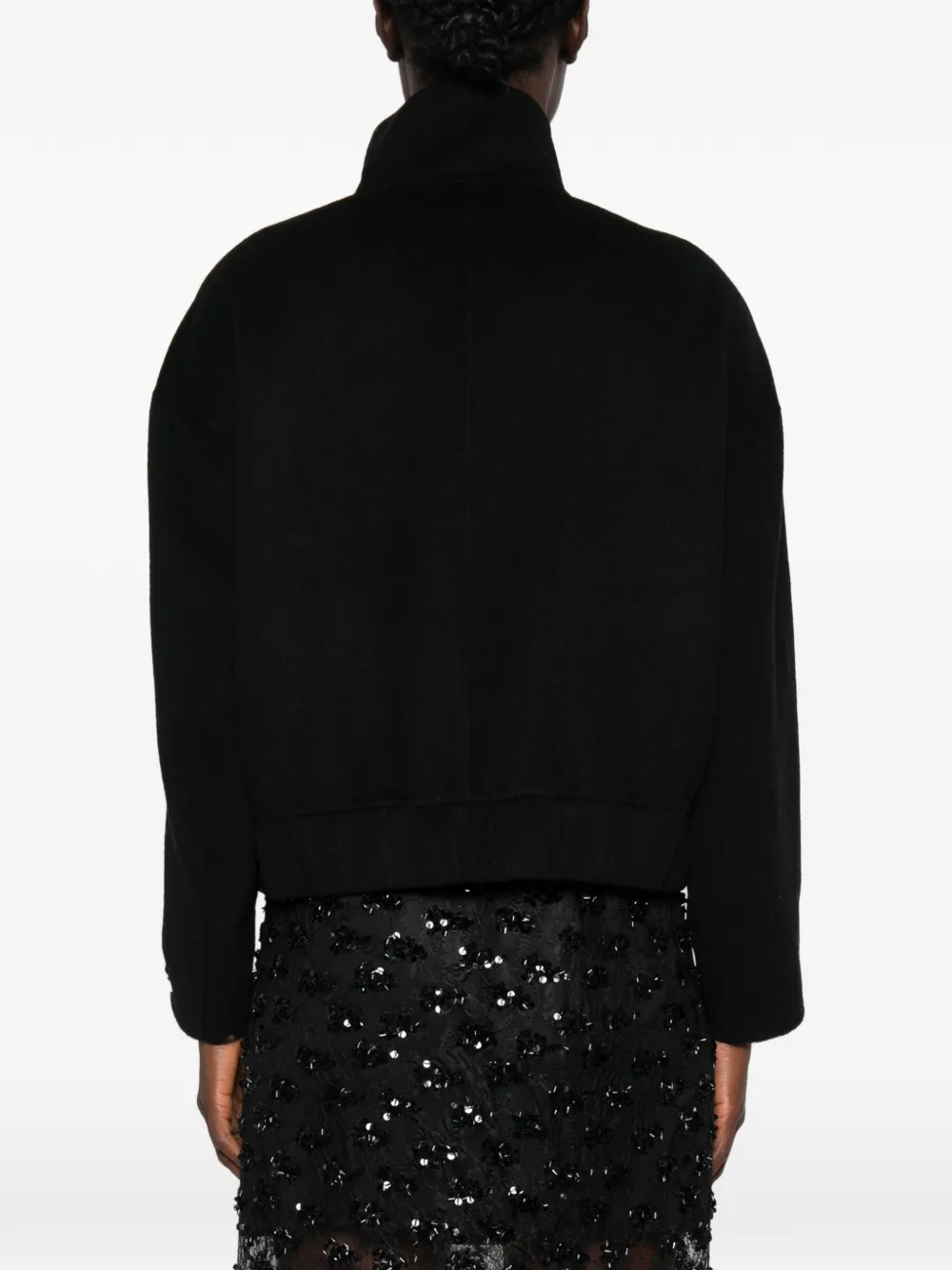 Dixie High-neck Patch-pocket Jacket In Black