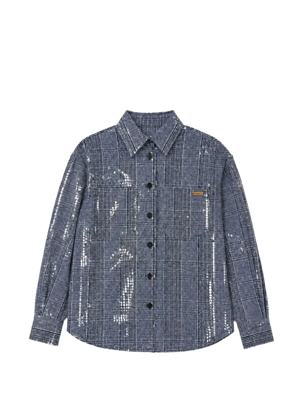 Pinko Kids sequin-embellished check shirt - Blu