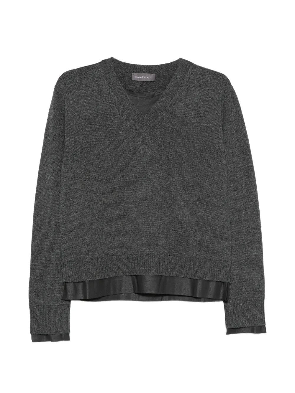 Lorena Antoniazzi layered V-neck sweater Grijs