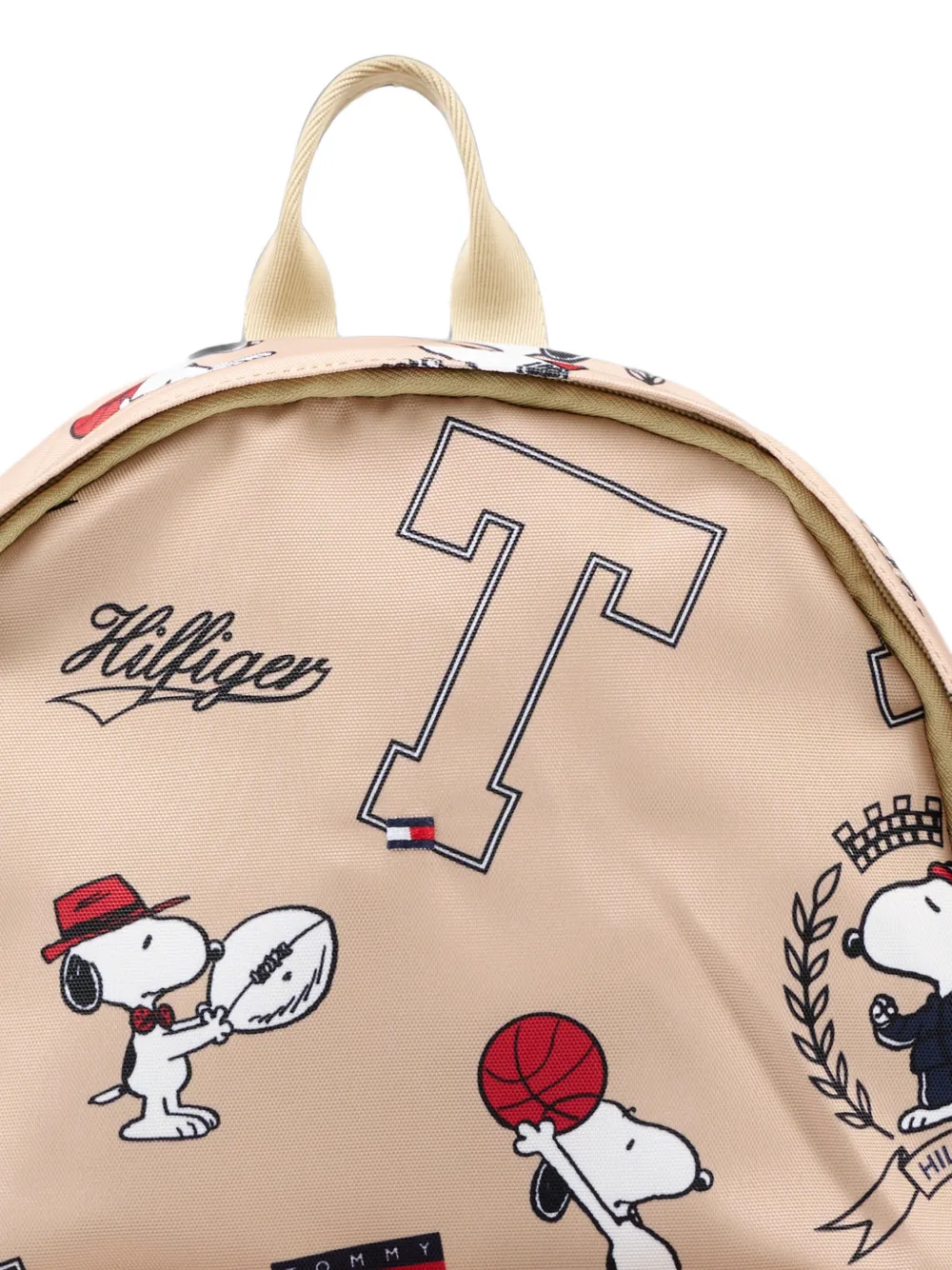 Tommy Hilfiger Junior Peanuts rugzak met logo-patch en grafische print Beige