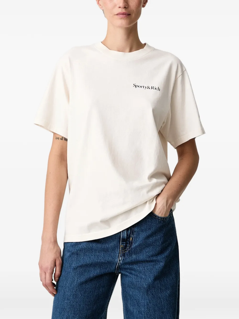 Sporty & Rich Health Is Wealth logo-print T-shirt