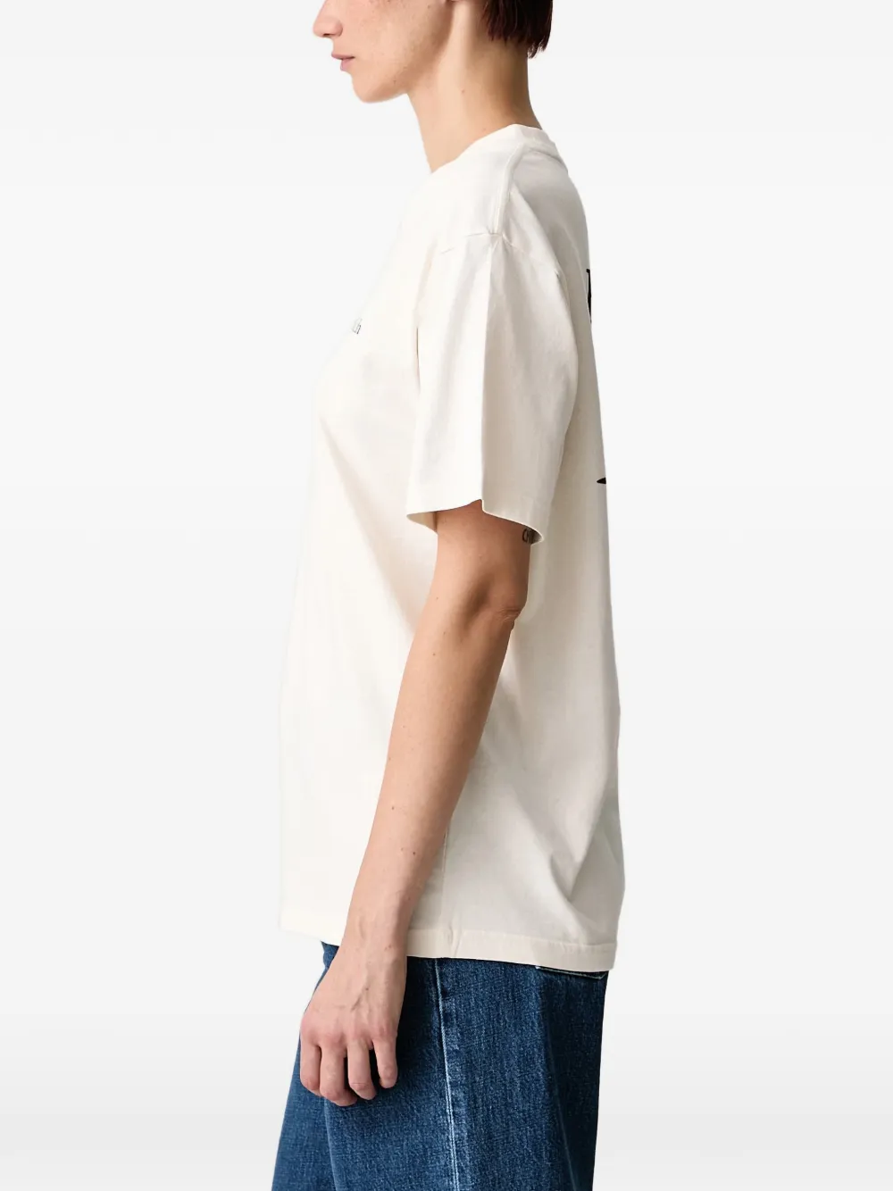 Sporty & Rich Health Is Wealth T-shirt met logo-print Beige