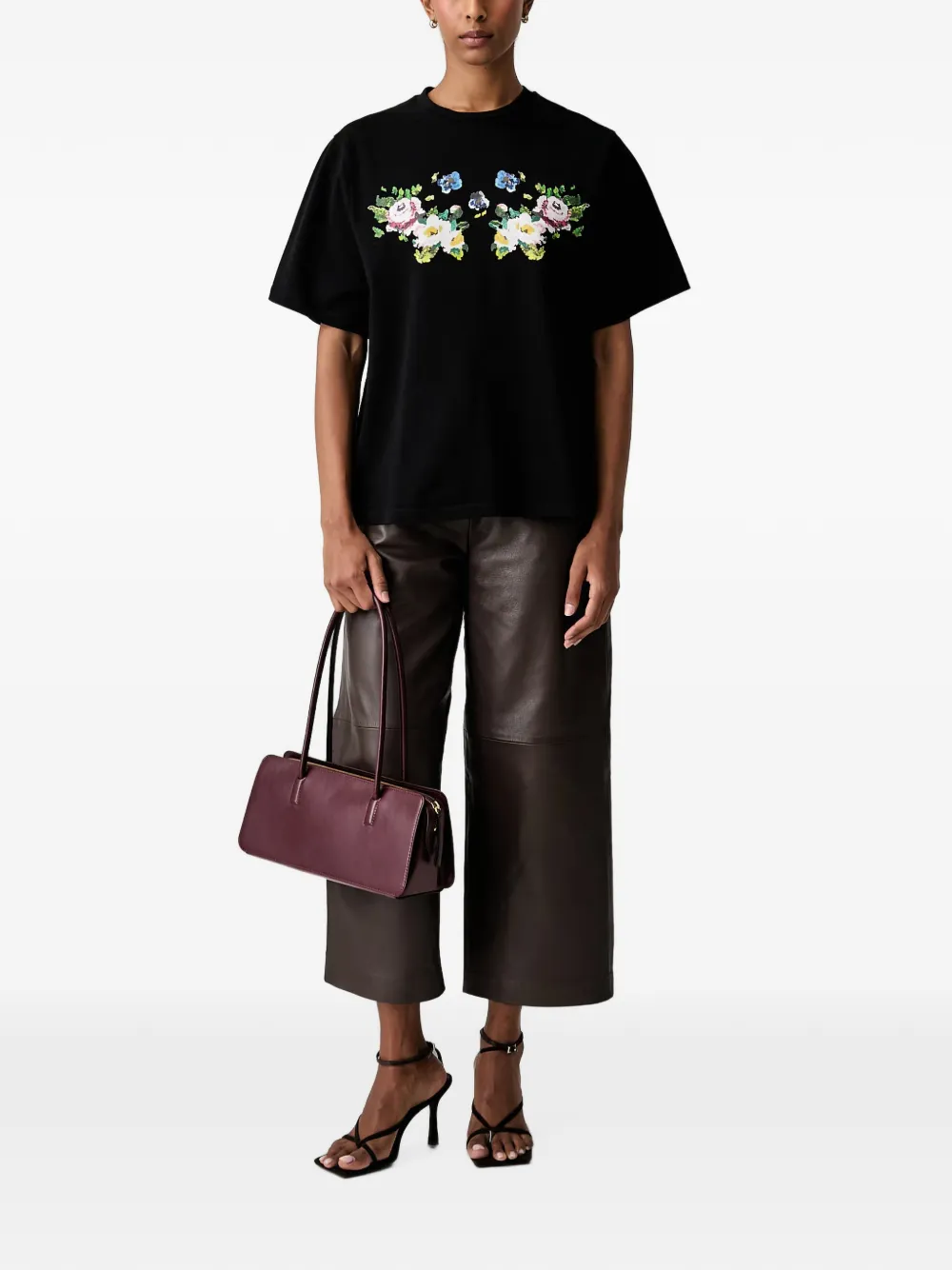 Stine Goya T-shirt met bloemenprint Zwart