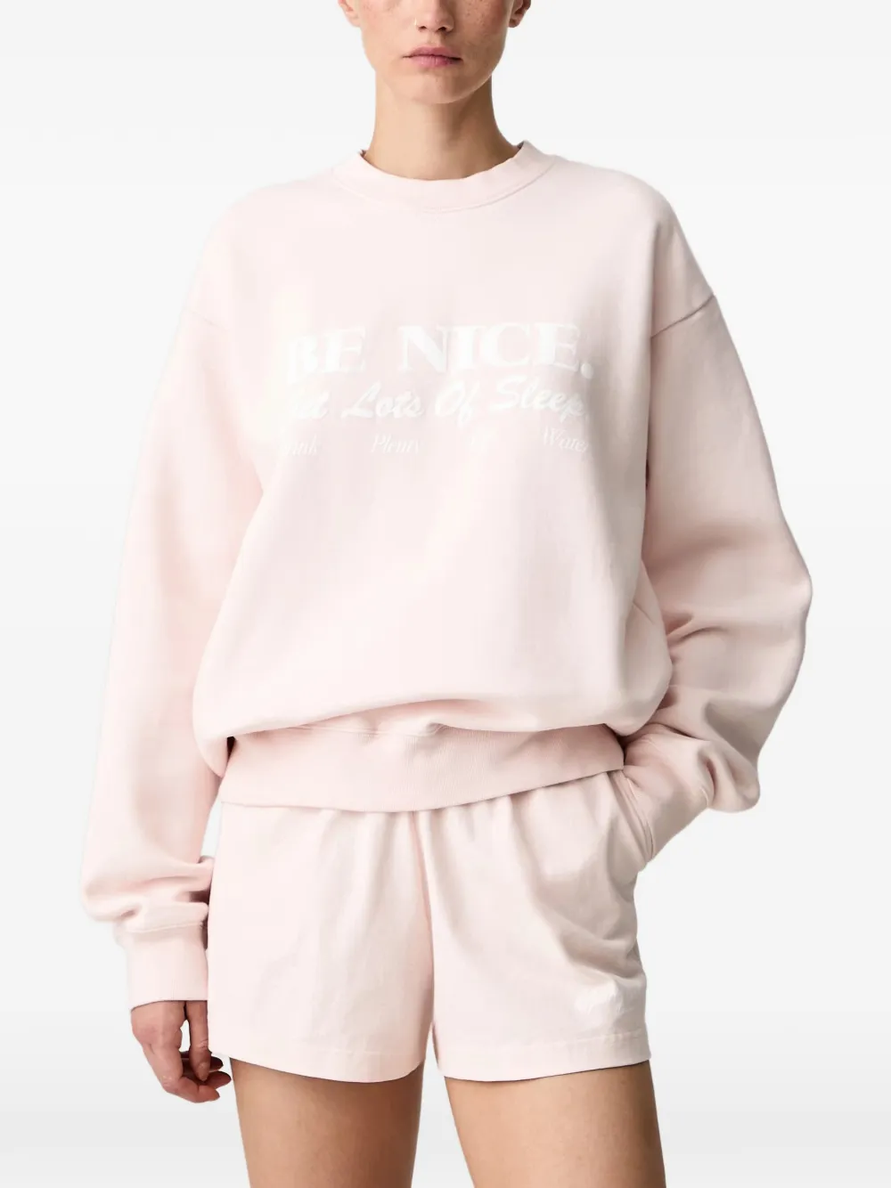 Sporty & Rich Be Nice slogan-print cotton sweater